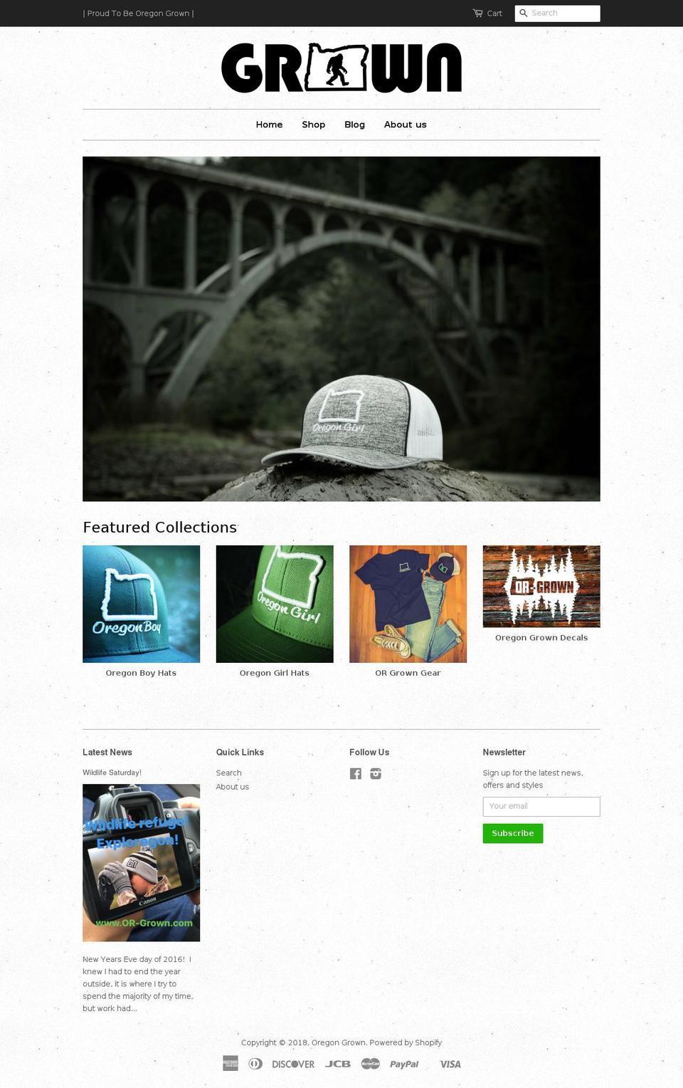 or-grown.com shopify website screenshot
