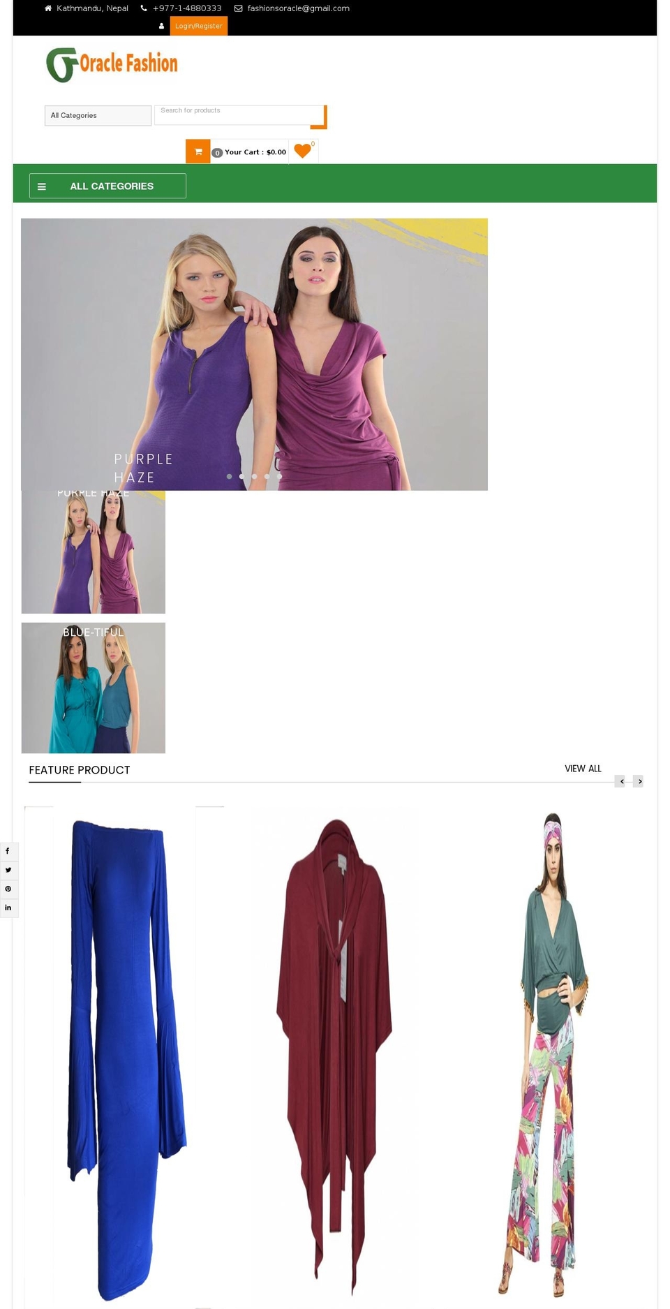 oraclefashions.com — Shopify storefront screenshot