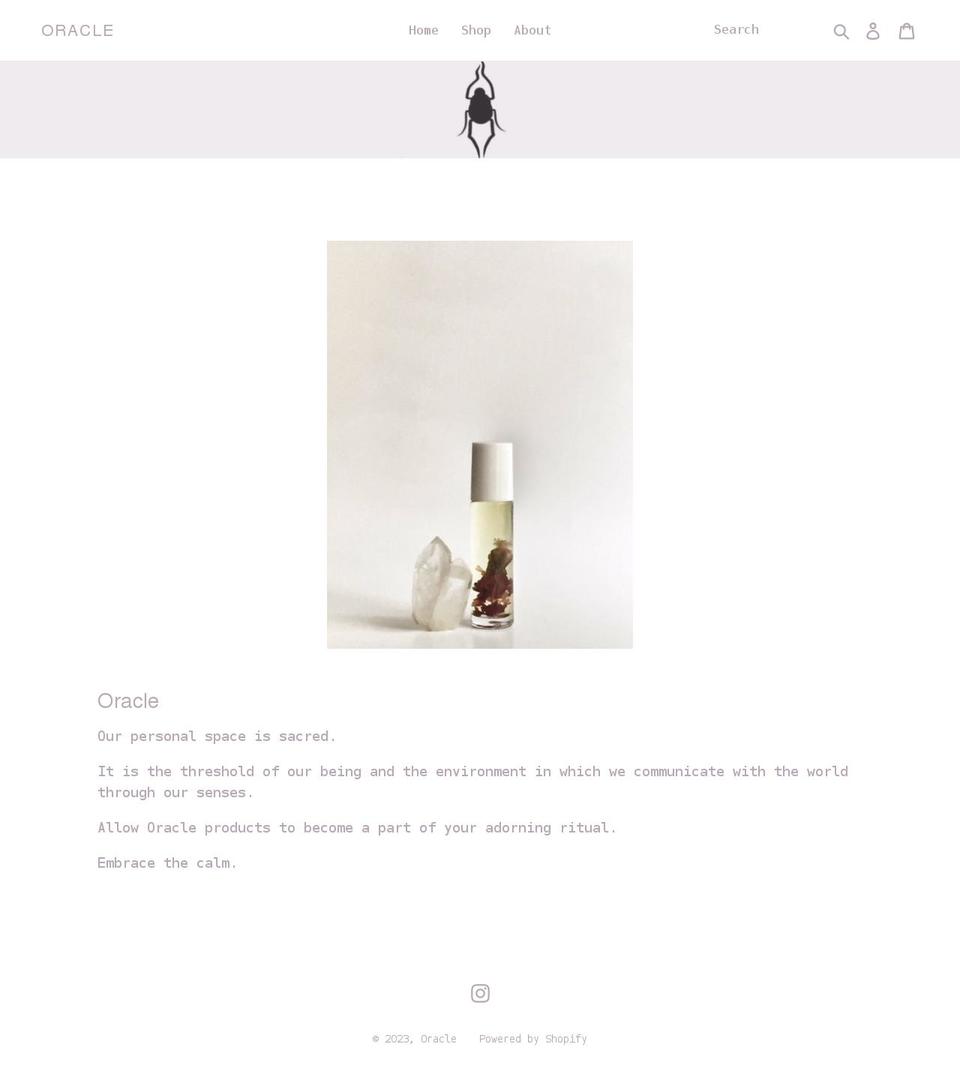 oraclefragrance.com shopify website screenshot