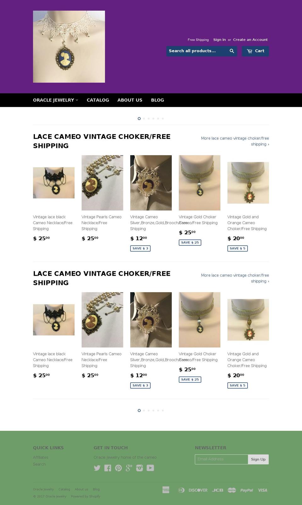 oraclejewelry.net shopify website screenshot