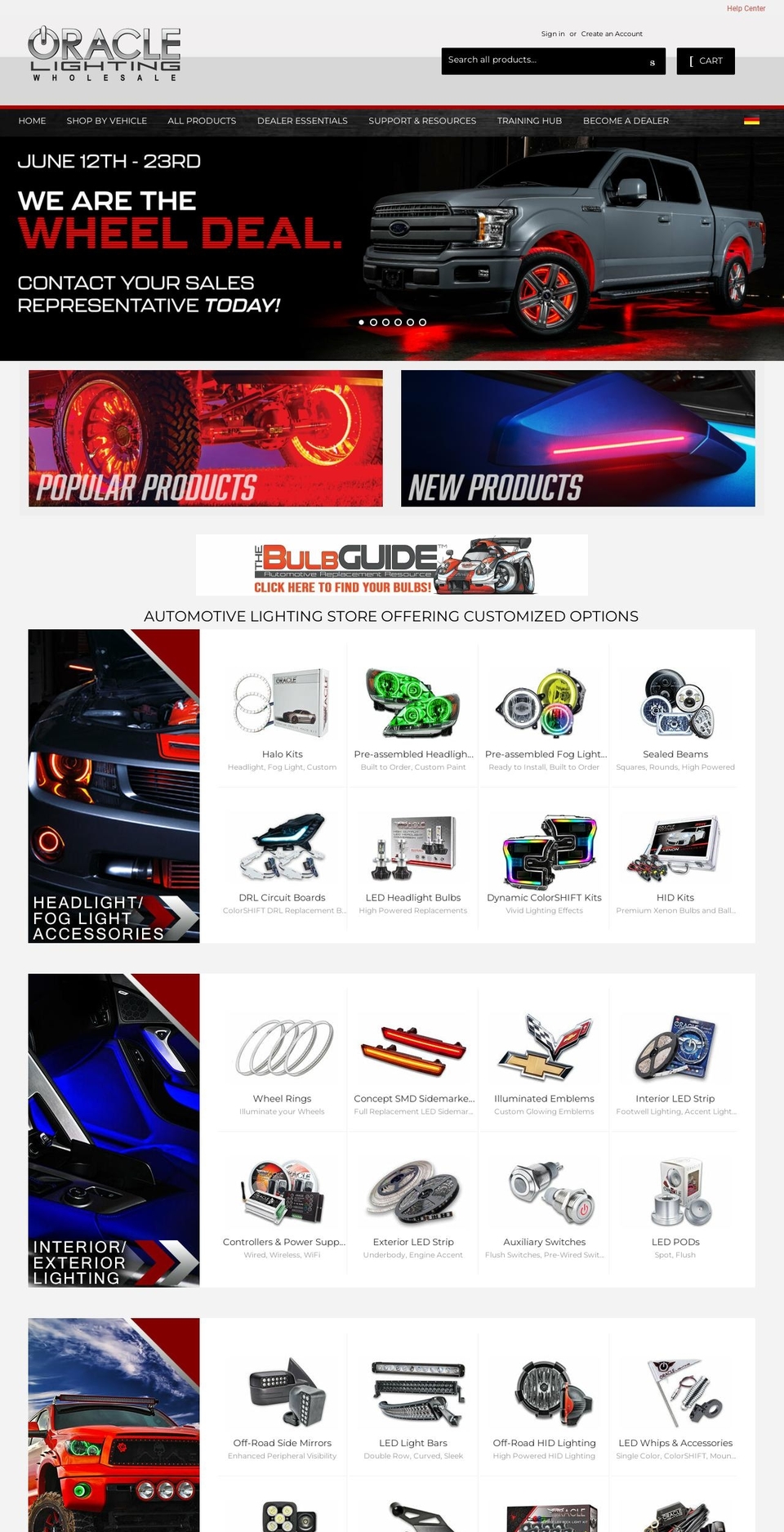 oraclelightswholesale.com shopify website screenshot
