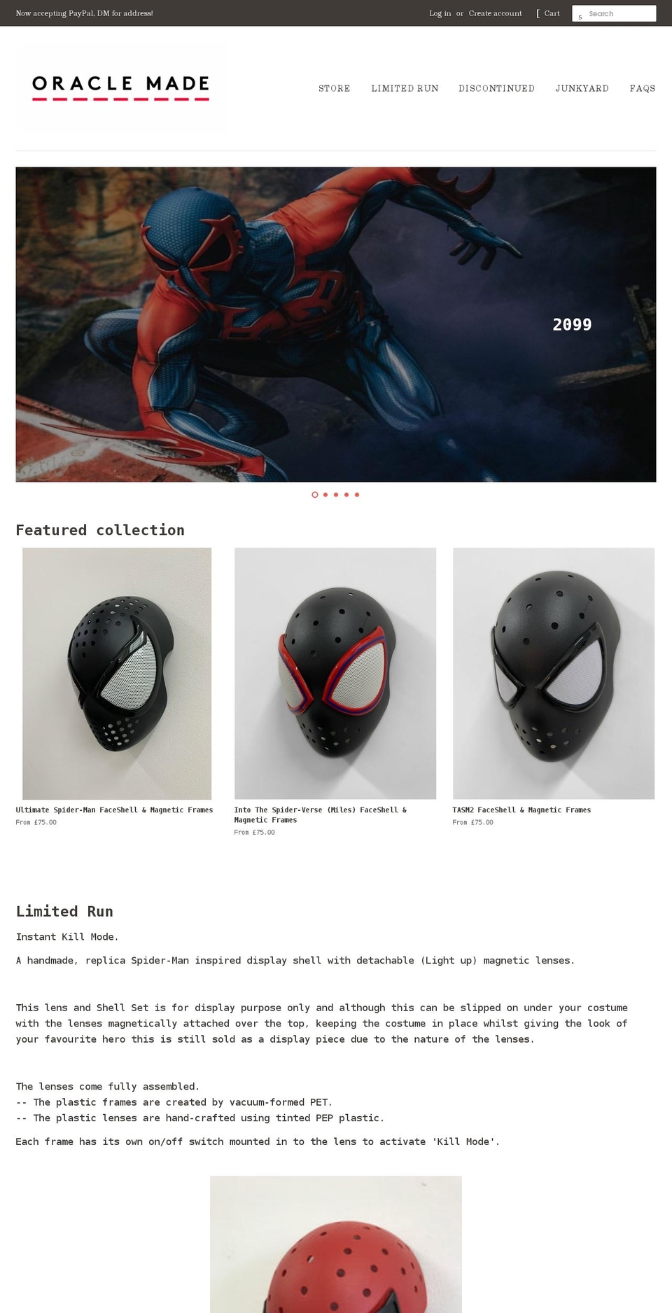 oraclemade.uk shopify website screenshot