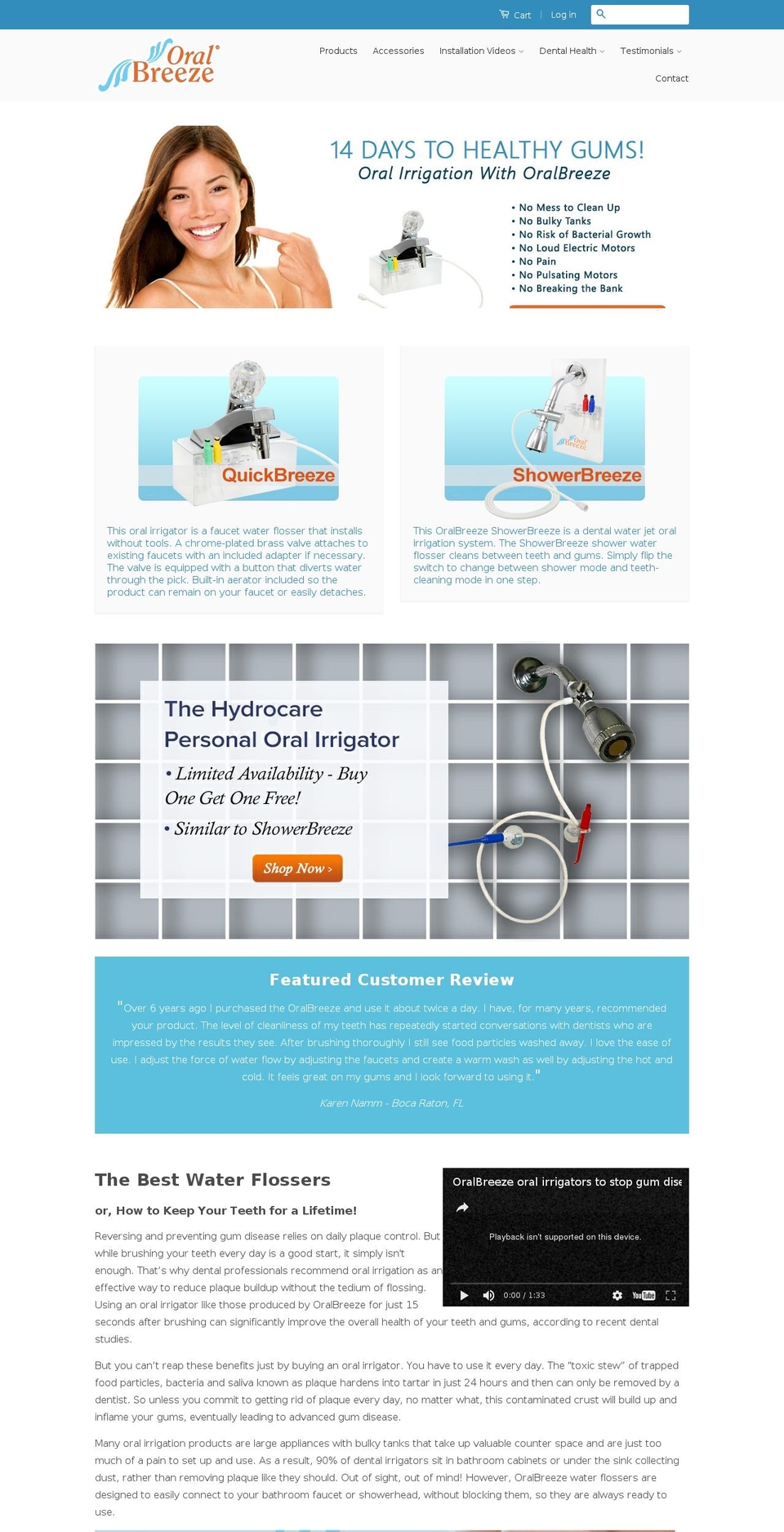oralbreeze.com shopify website screenshot
