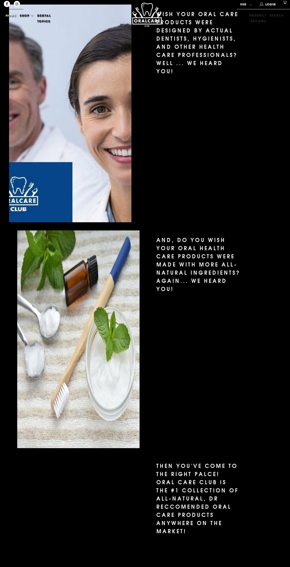 oralcare.club shopify website screenshot