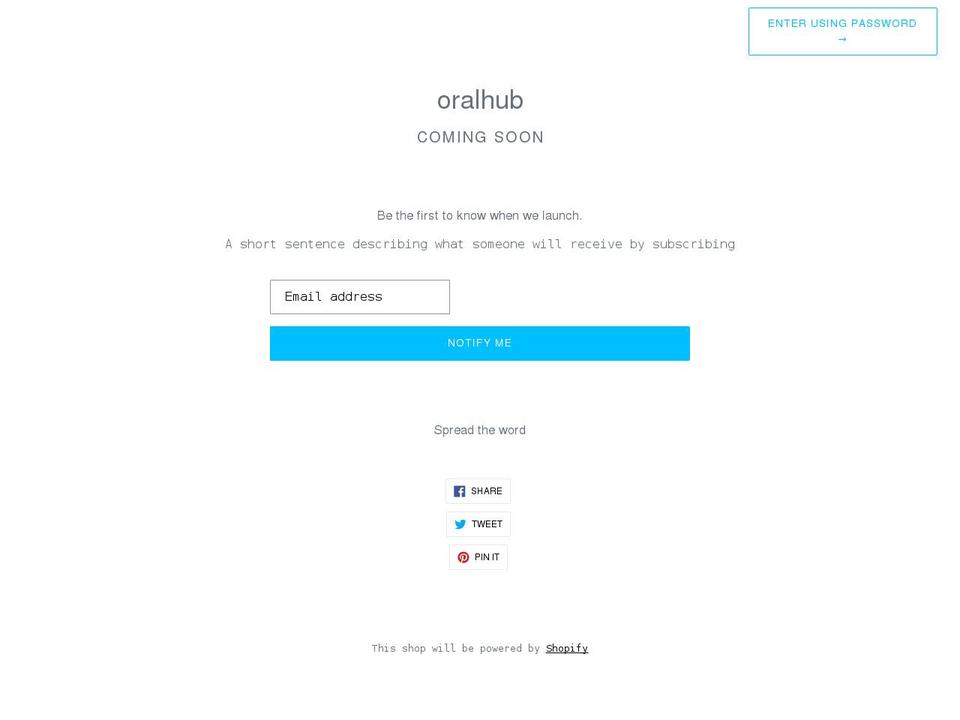 oralhubhealth.com shopify website screenshot