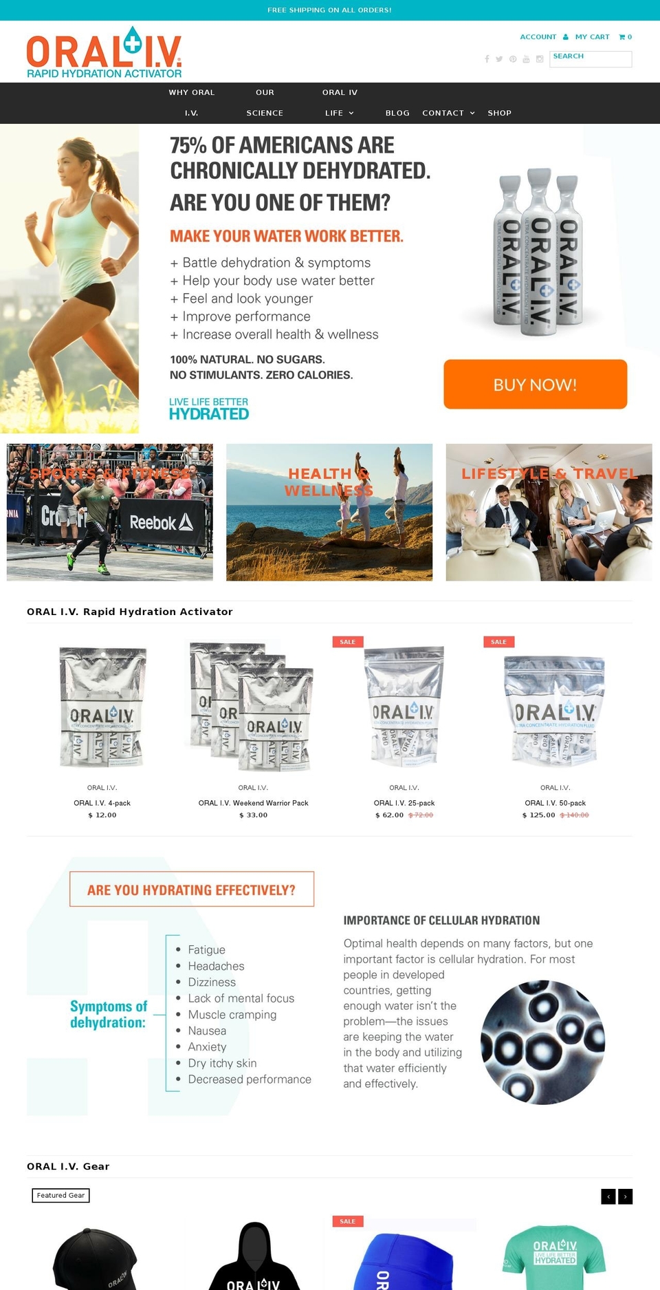 Narrative Shopify theme site example oraliv.com
