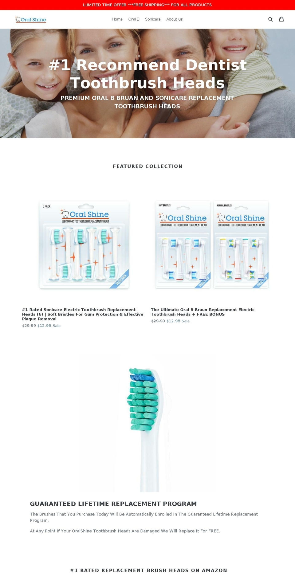 oralshine.org shopify website screenshot