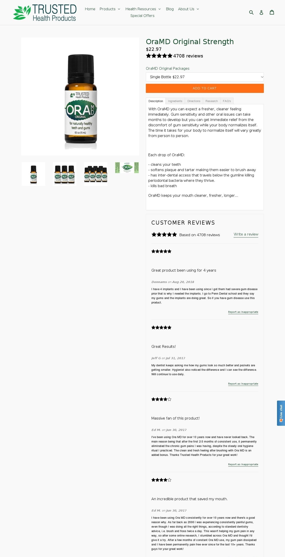 oramd.net shopify website screenshot