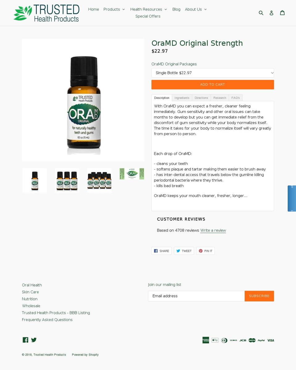 oramd.org shopify website screenshot