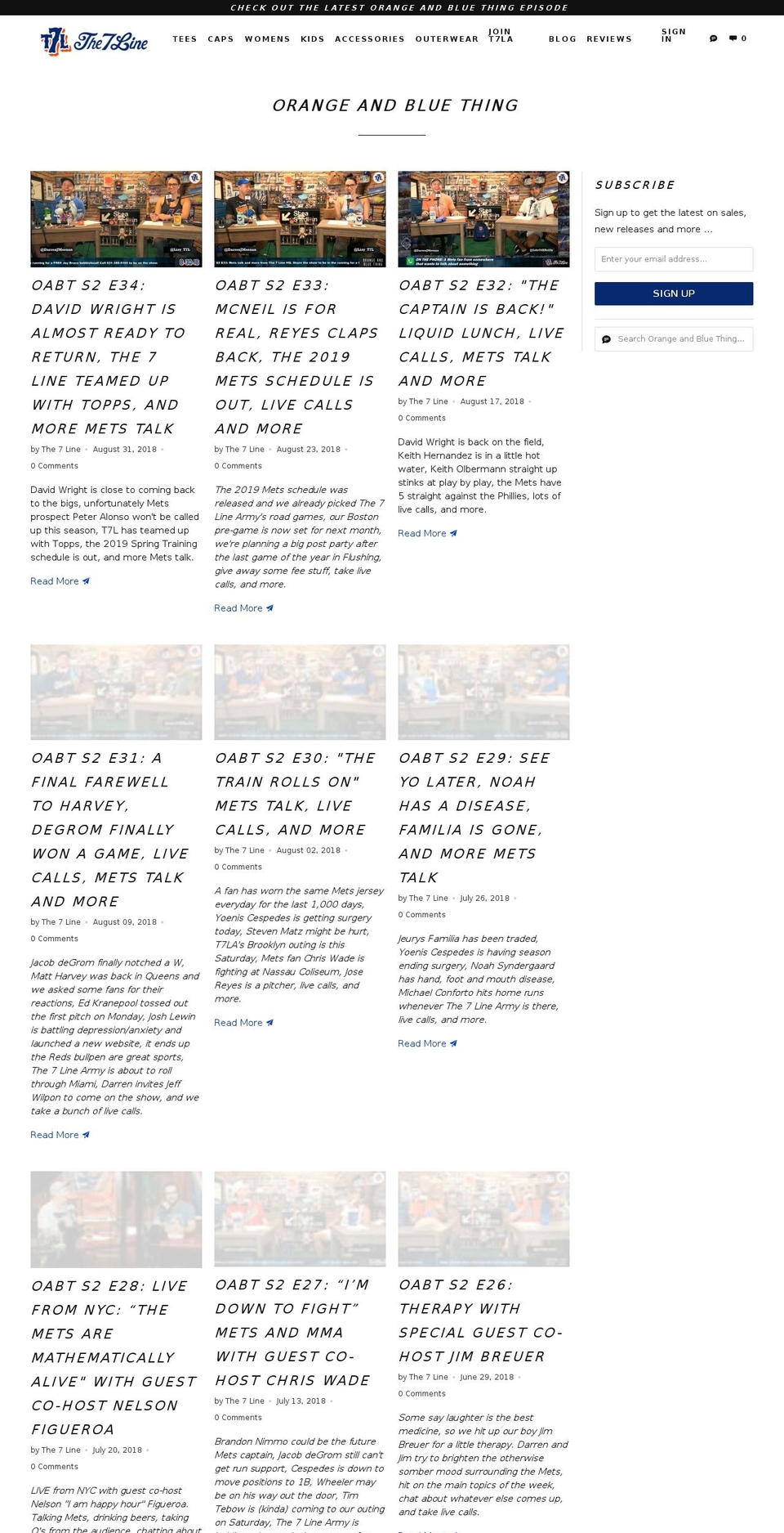 orangeandbluething.com — Shopify storefront screenshot