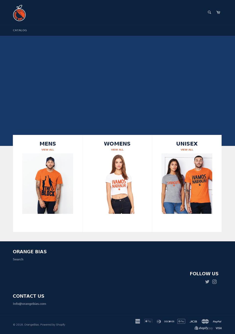 orangebias.com — Shopify storefront screenshot