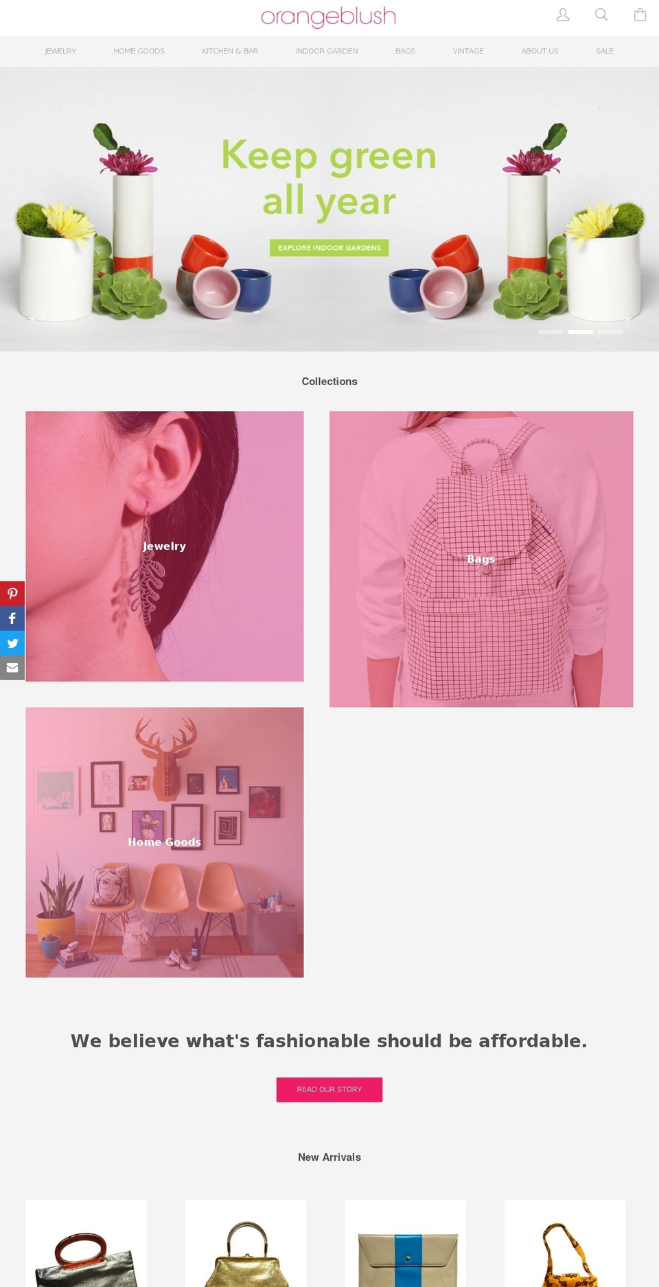 Lush Shopify theme site example orangeblush.com