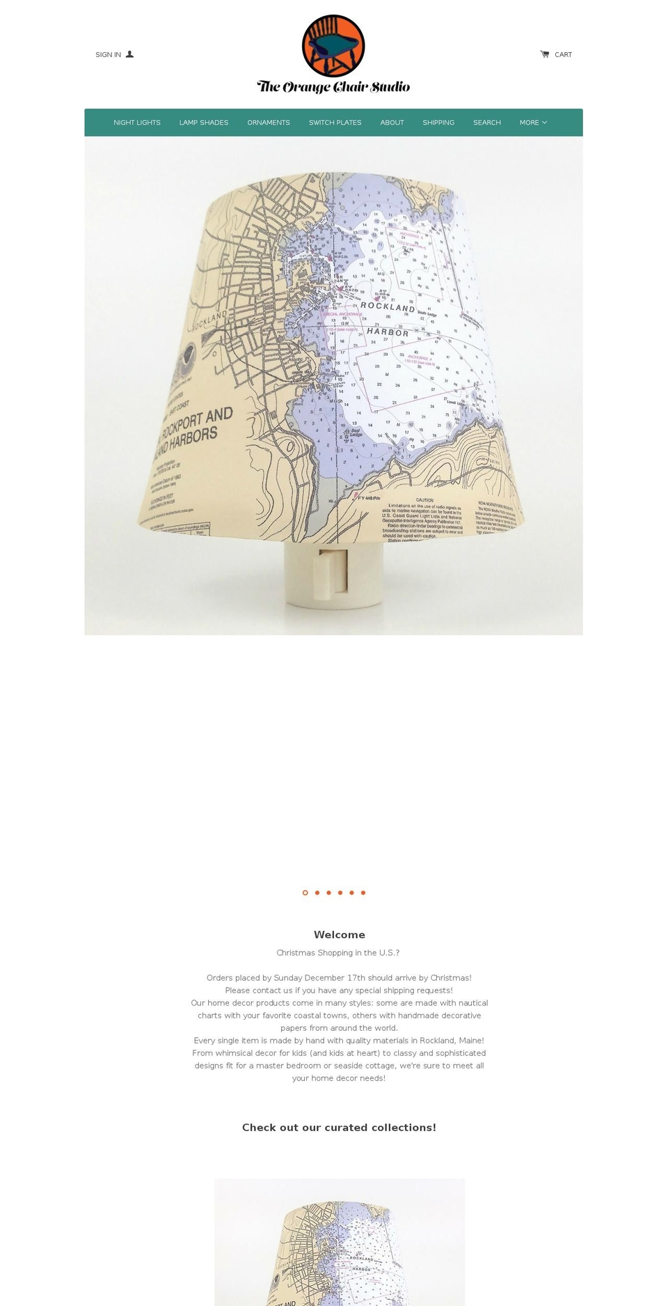 orangechairstudio.com shopify website screenshot