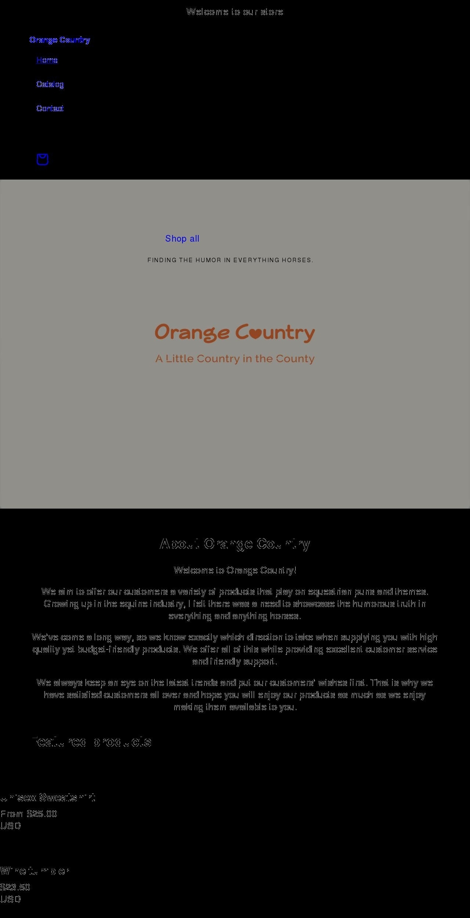 orangecountry.us shopify website screenshot