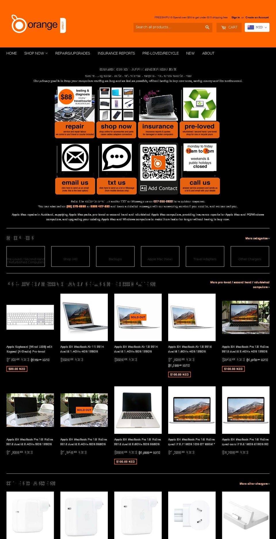 orangedirect.co.nz shopify website screenshot