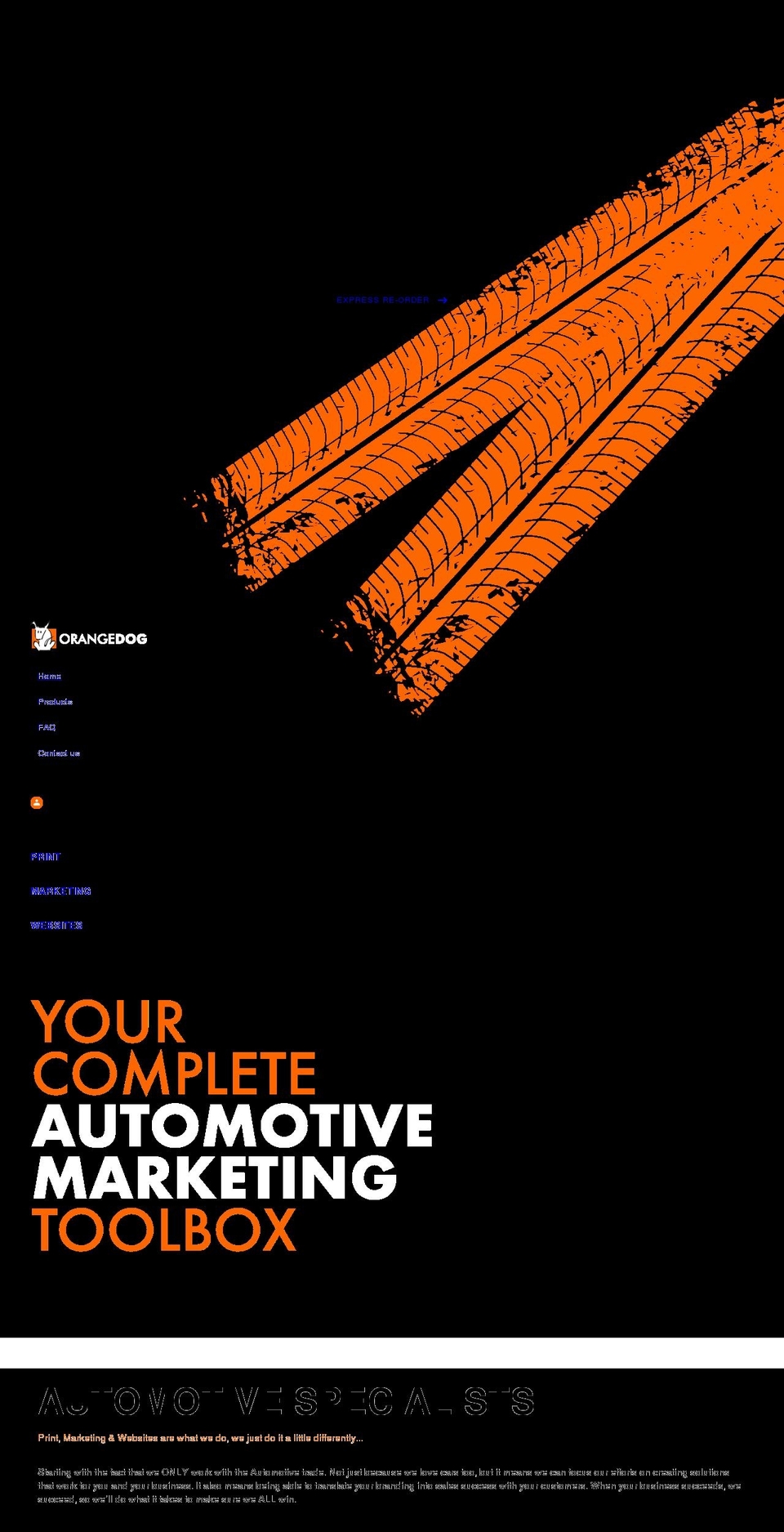 orangedog.com.au shopify website screenshot