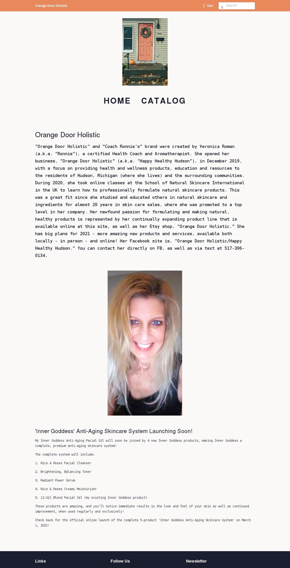 orangedoorholistic.com shopify website screenshot