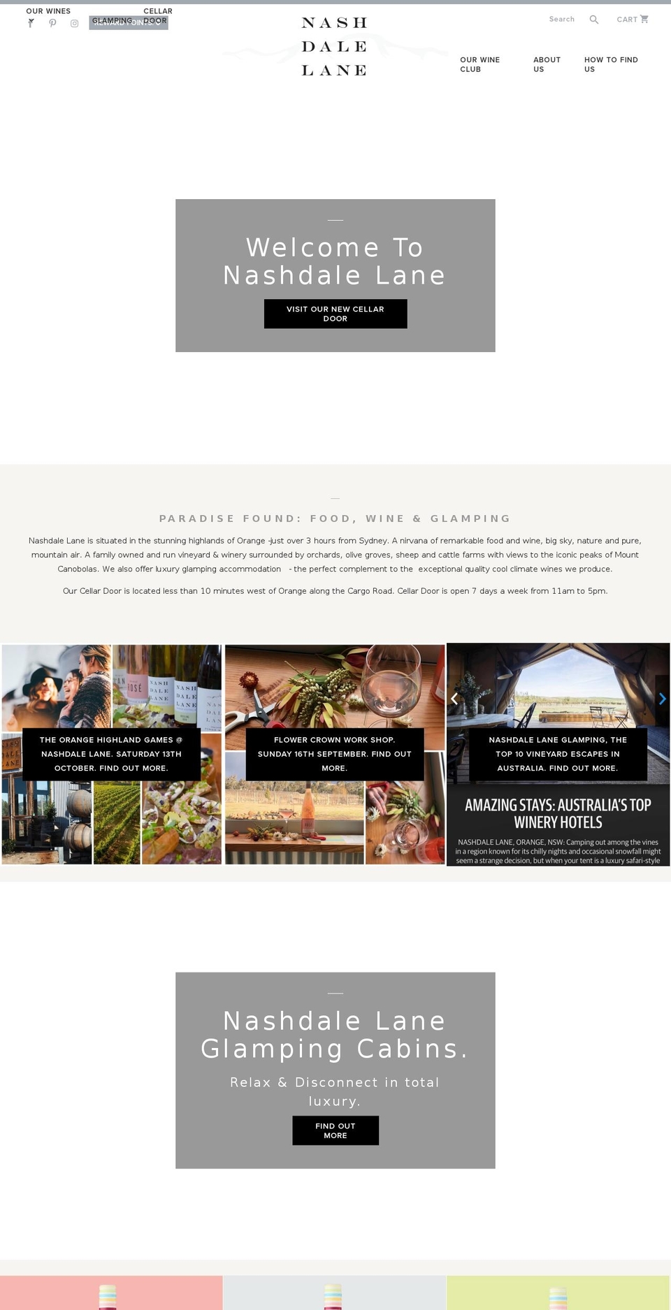 orangeluxurycamping.com — Shopify storefront screenshot
