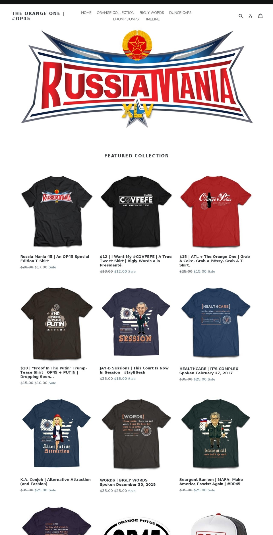 orangepotus45.com — Shopify storefront screenshot