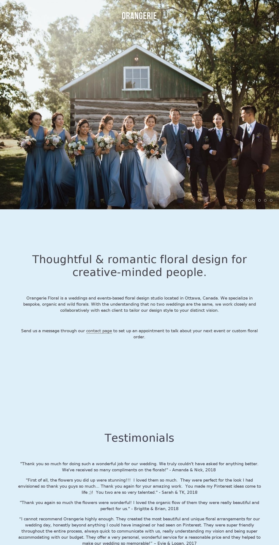 orangerie.ca shopify website screenshot