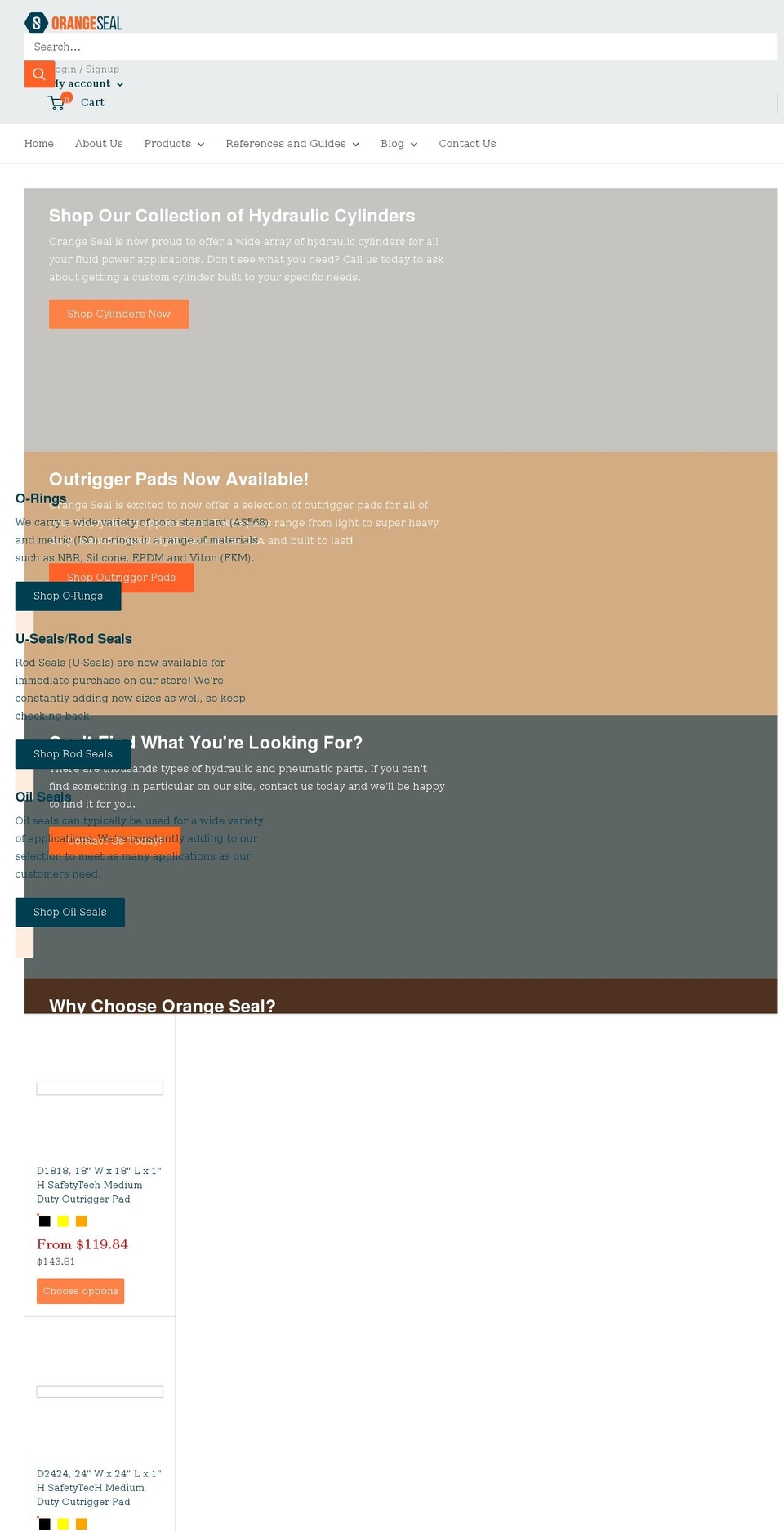 orangeseal.us shopify website screenshot