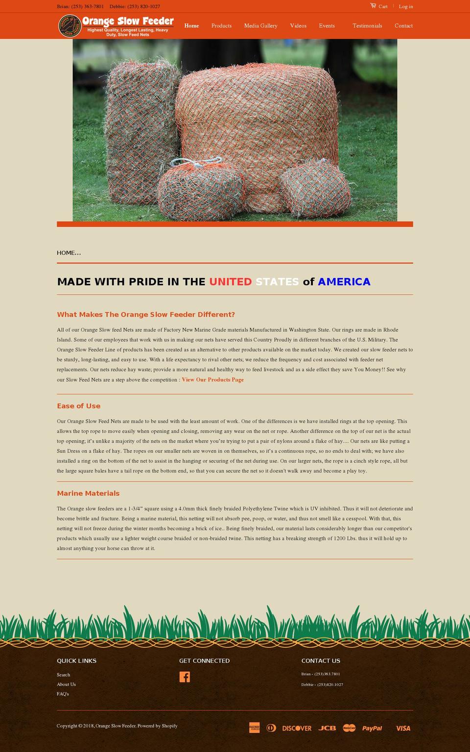 orangeslowfeeders.com — Shopify storefront screenshot