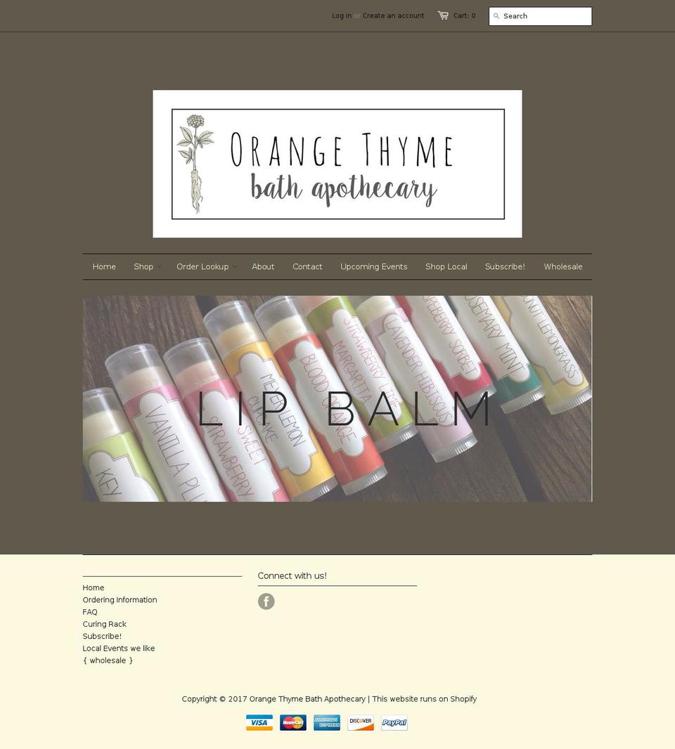 orangethyme.com shopify website screenshot