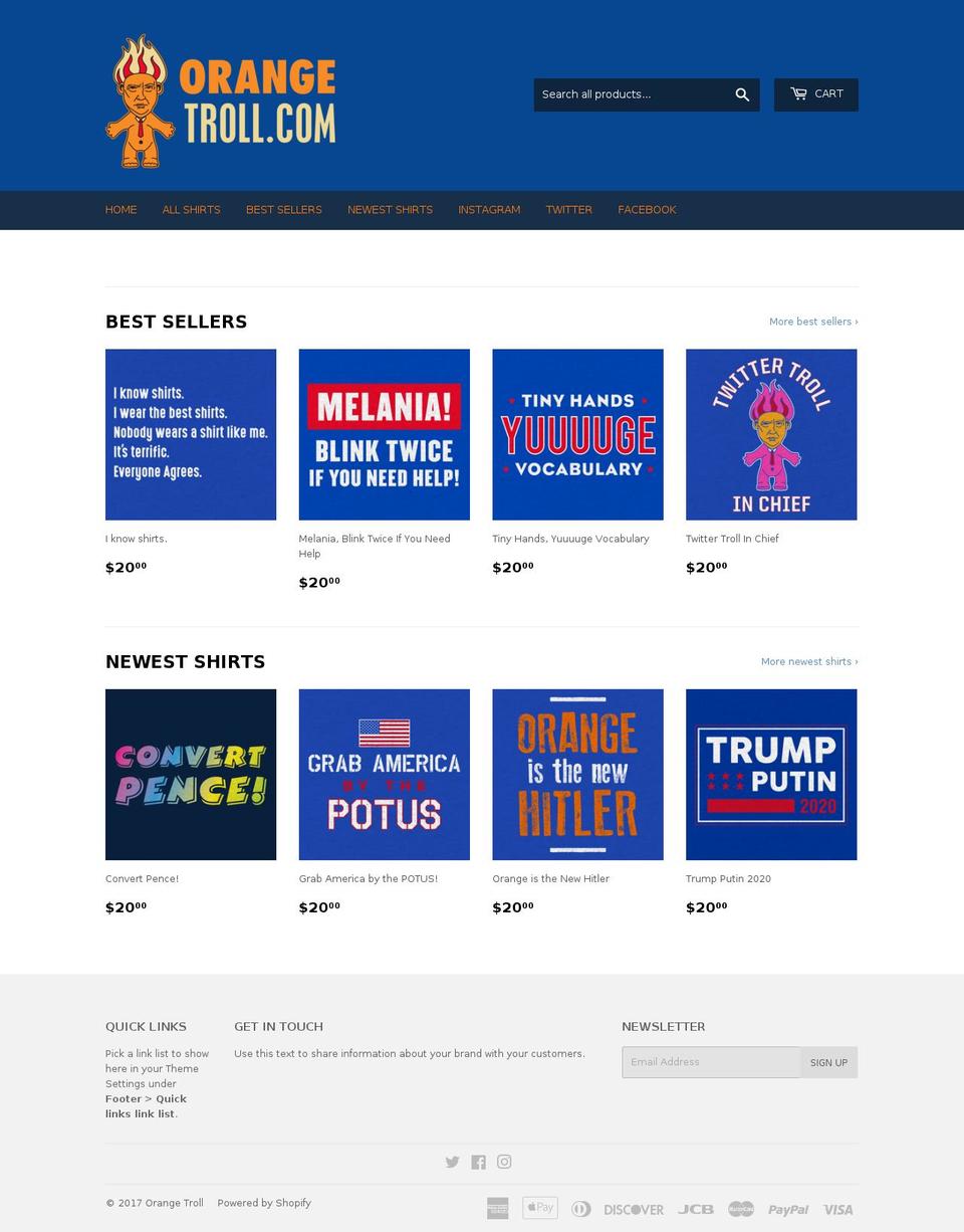 orangetroll.com shopify website screenshot