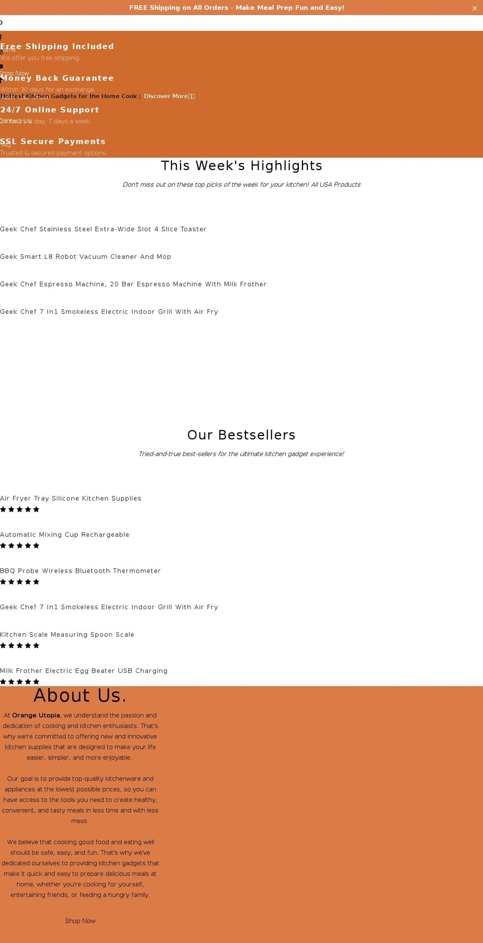 orangeutopia.com shopify website screenshot