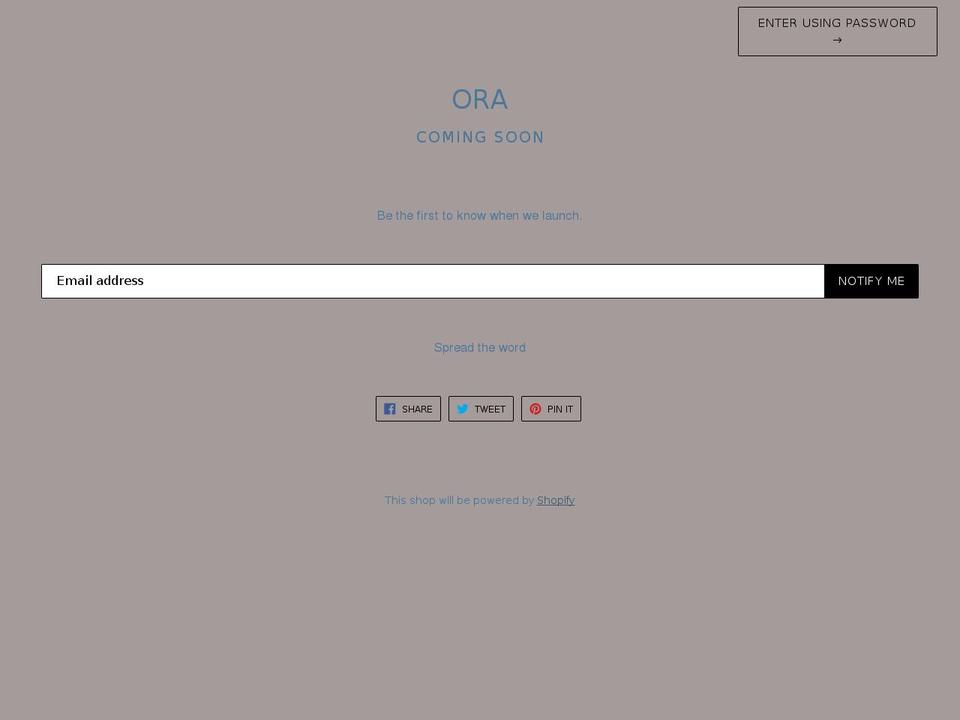 oraoutlandish.com — Shopify storefront screenshot