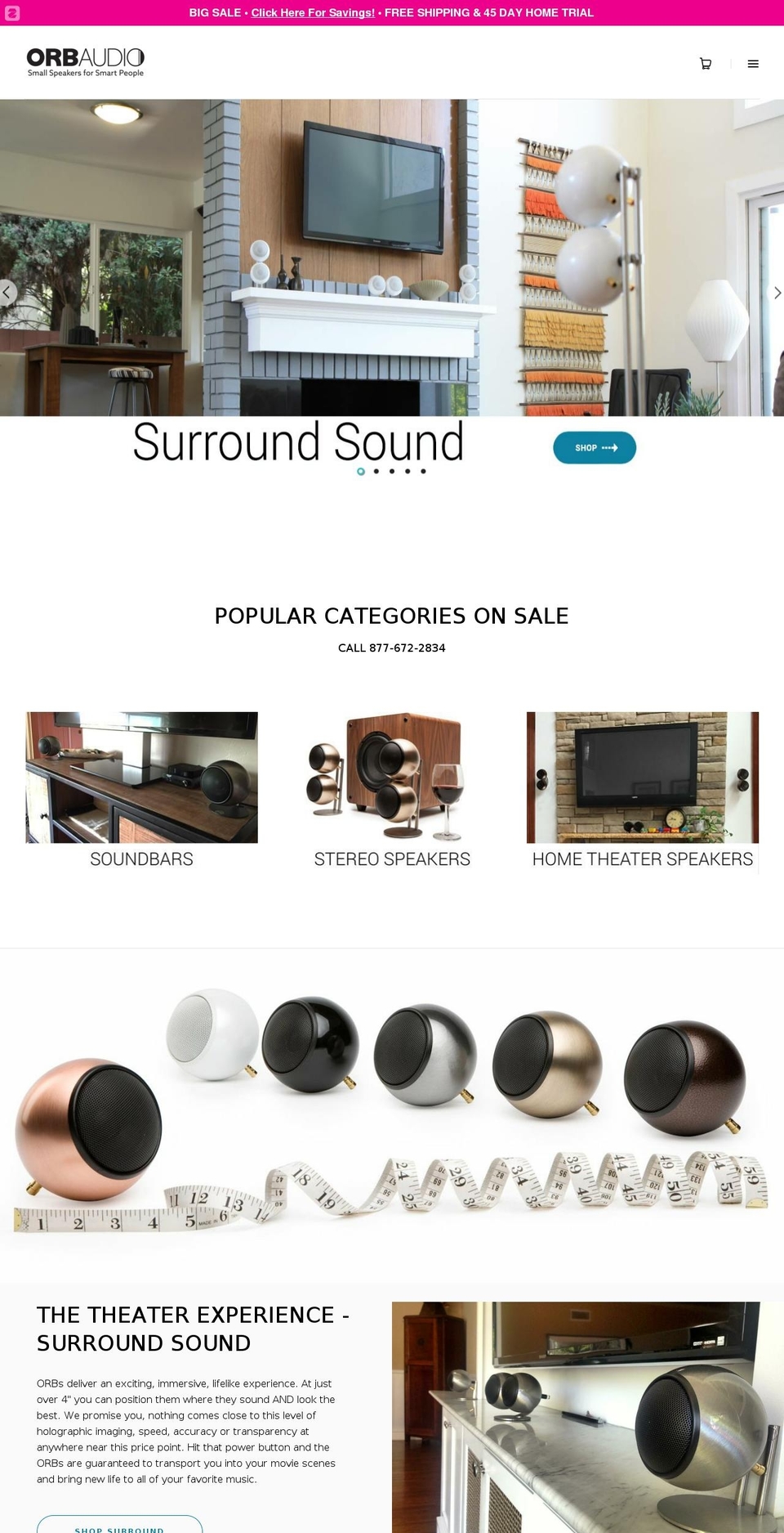 orbaudio.com shopify website screenshot