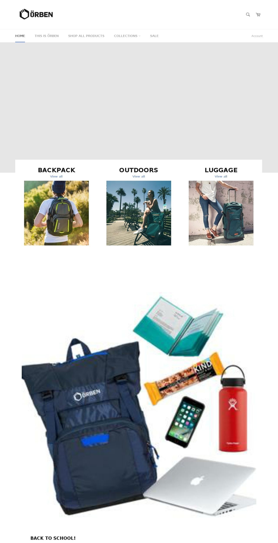 orbenpacks.com — Shopify storefront screenshot