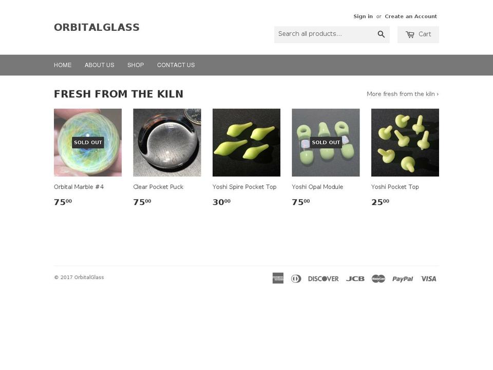 orbitalglass.com shopify website screenshot