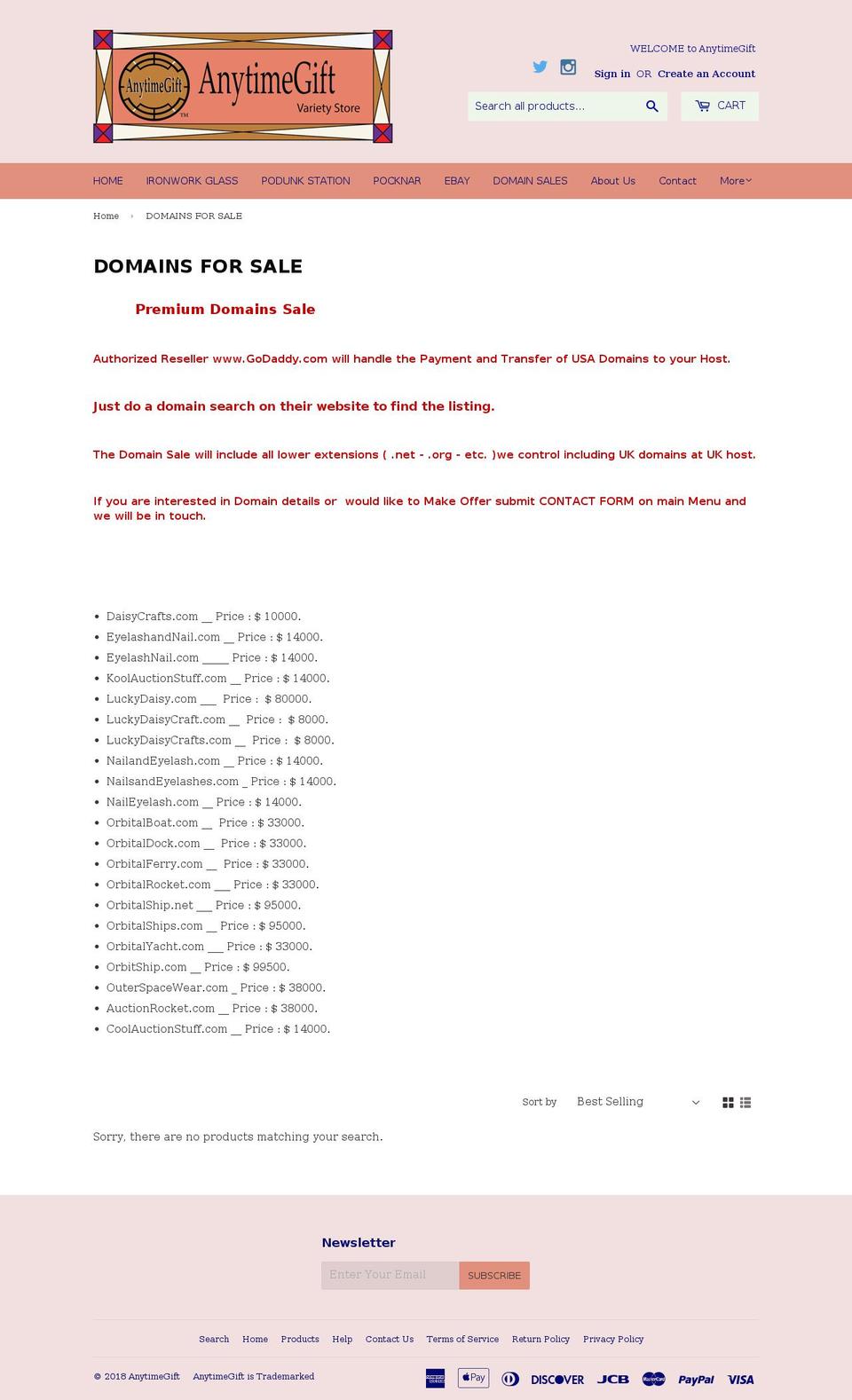 orbitalships.com — Shopify storefront screenshot