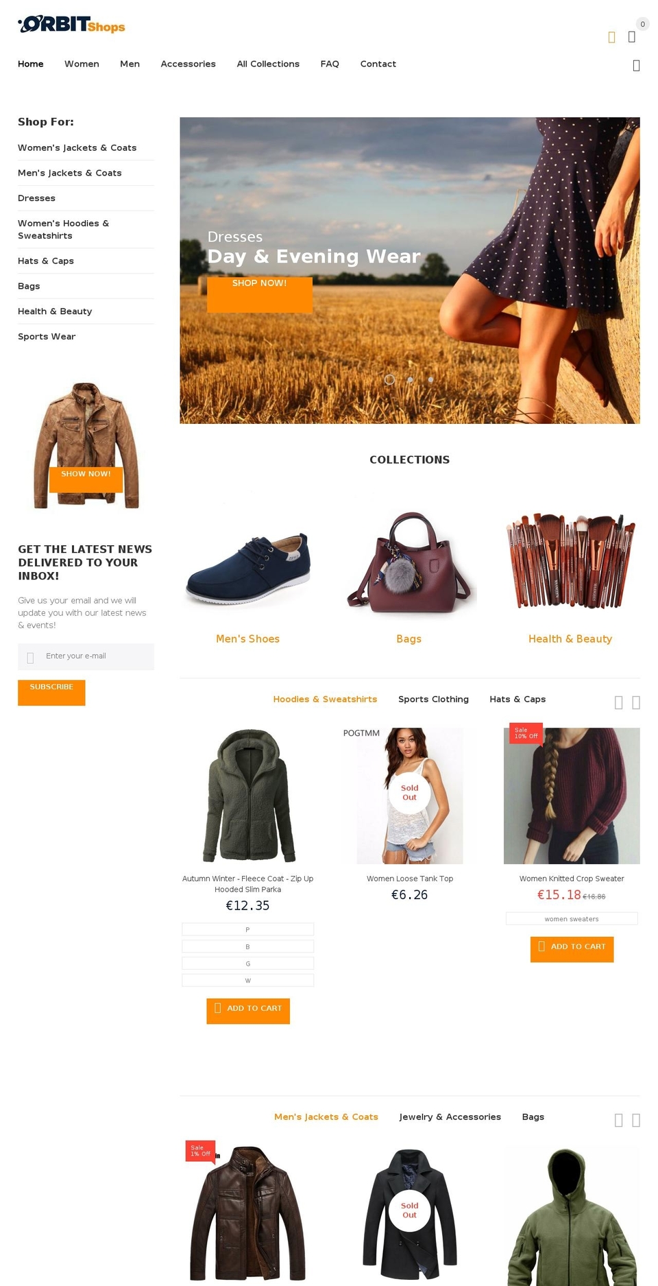 Pursuit Shopify theme site example orbitshops.com