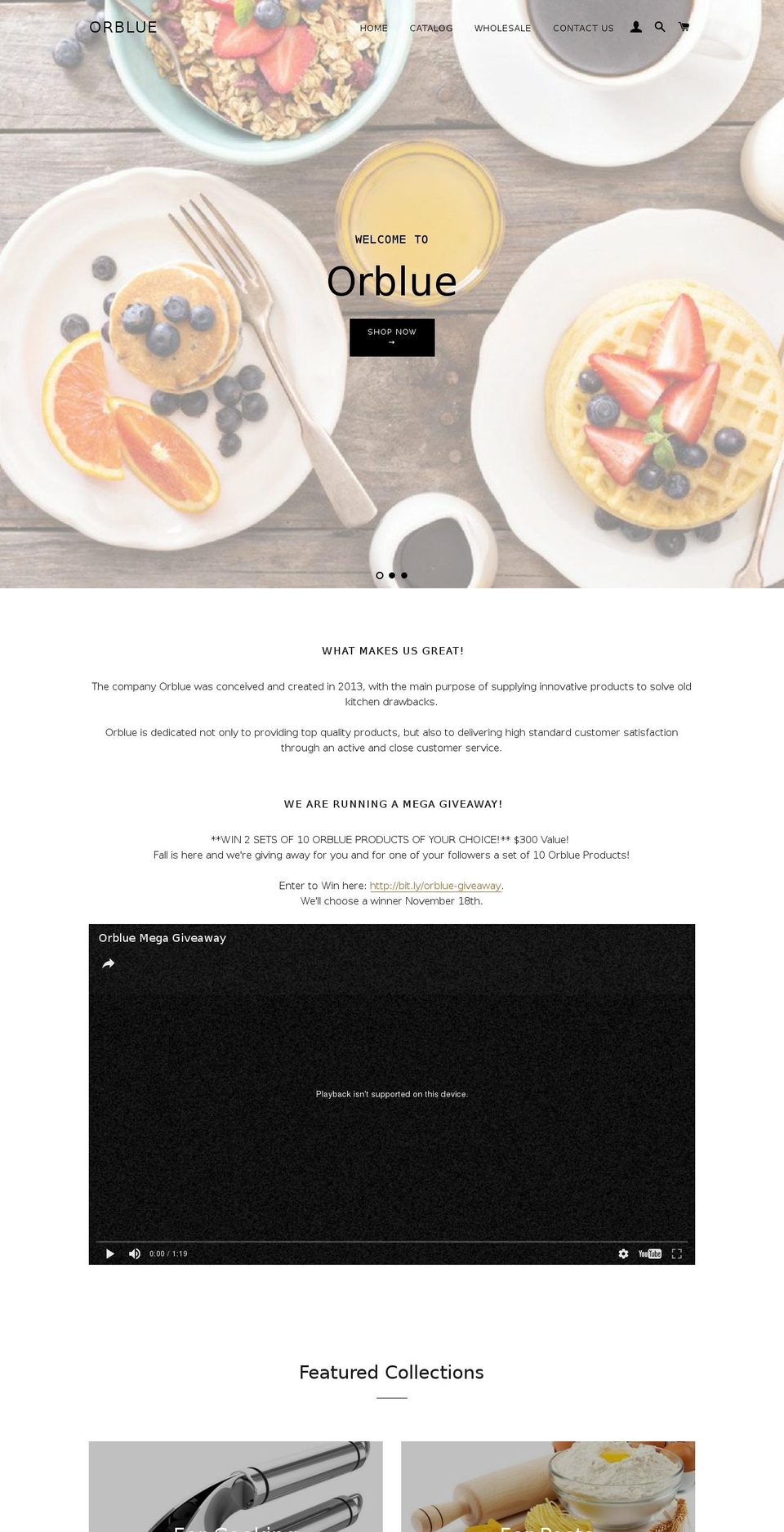 orblue.com shopify website screenshot