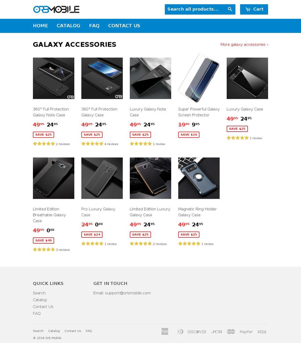 orbmobile.com — Shopify storefront screenshot
