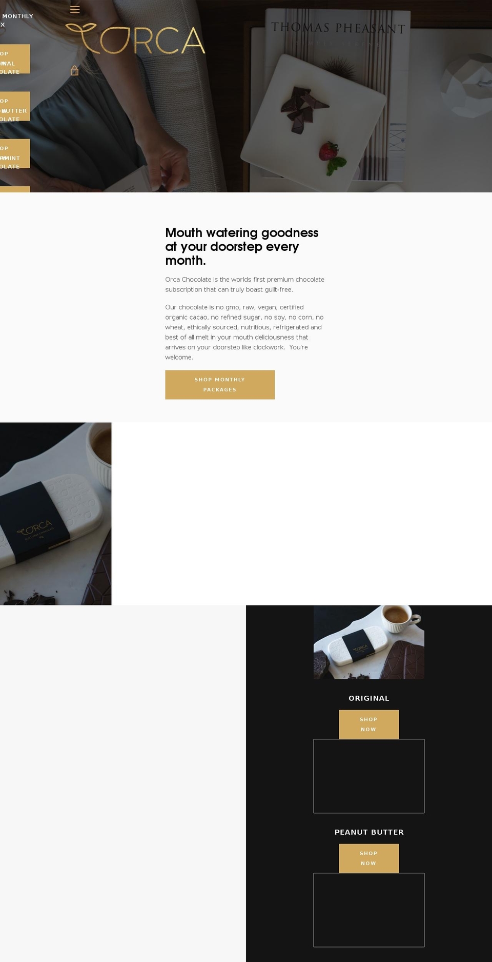 orcachocolate.com — Shopify storefront screenshot