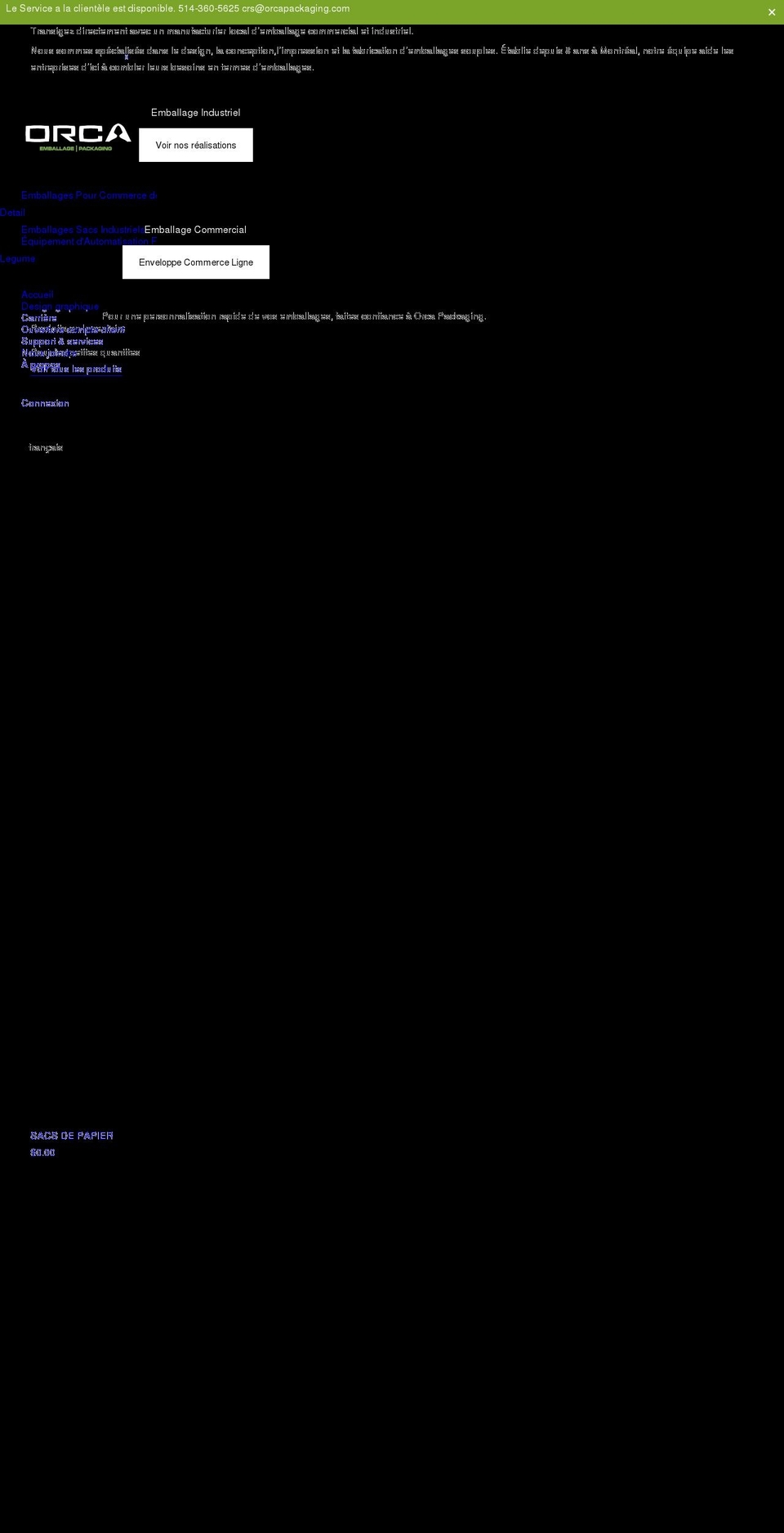 orcapackaging.com shopify website screenshot