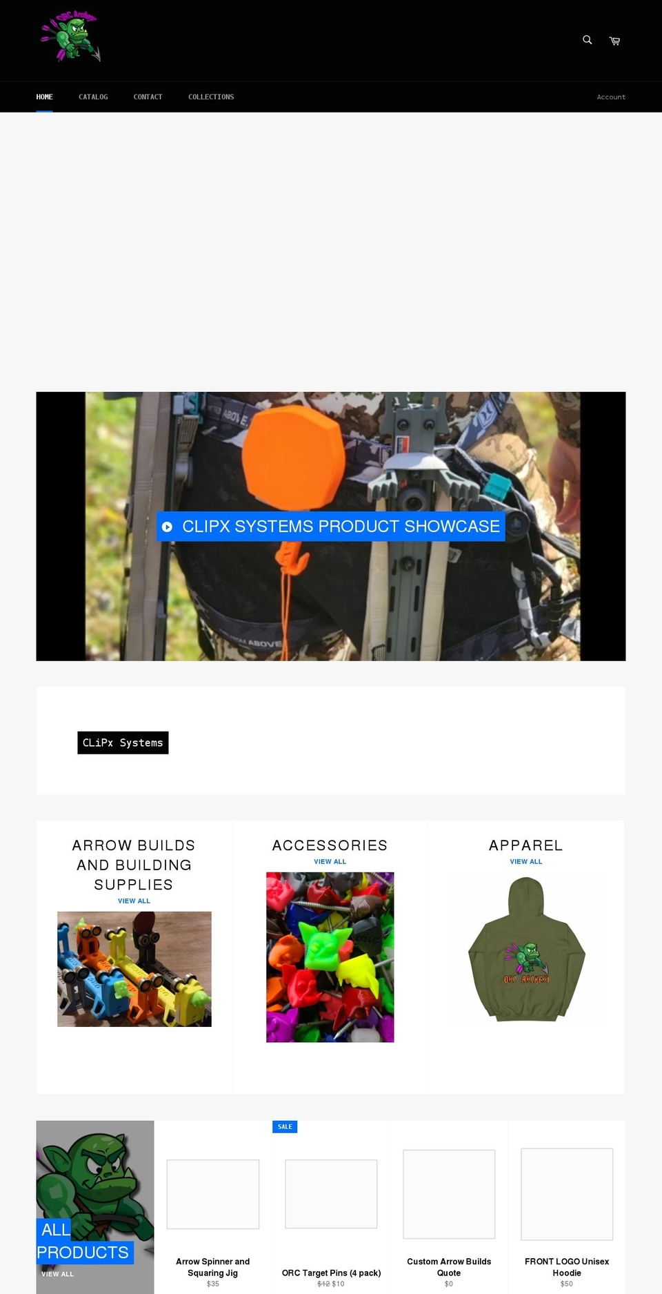 orcarchery.com shopify website screenshot
