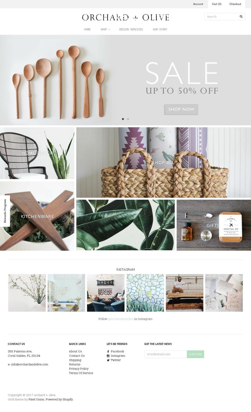 orchardandolive.com shopify website screenshot