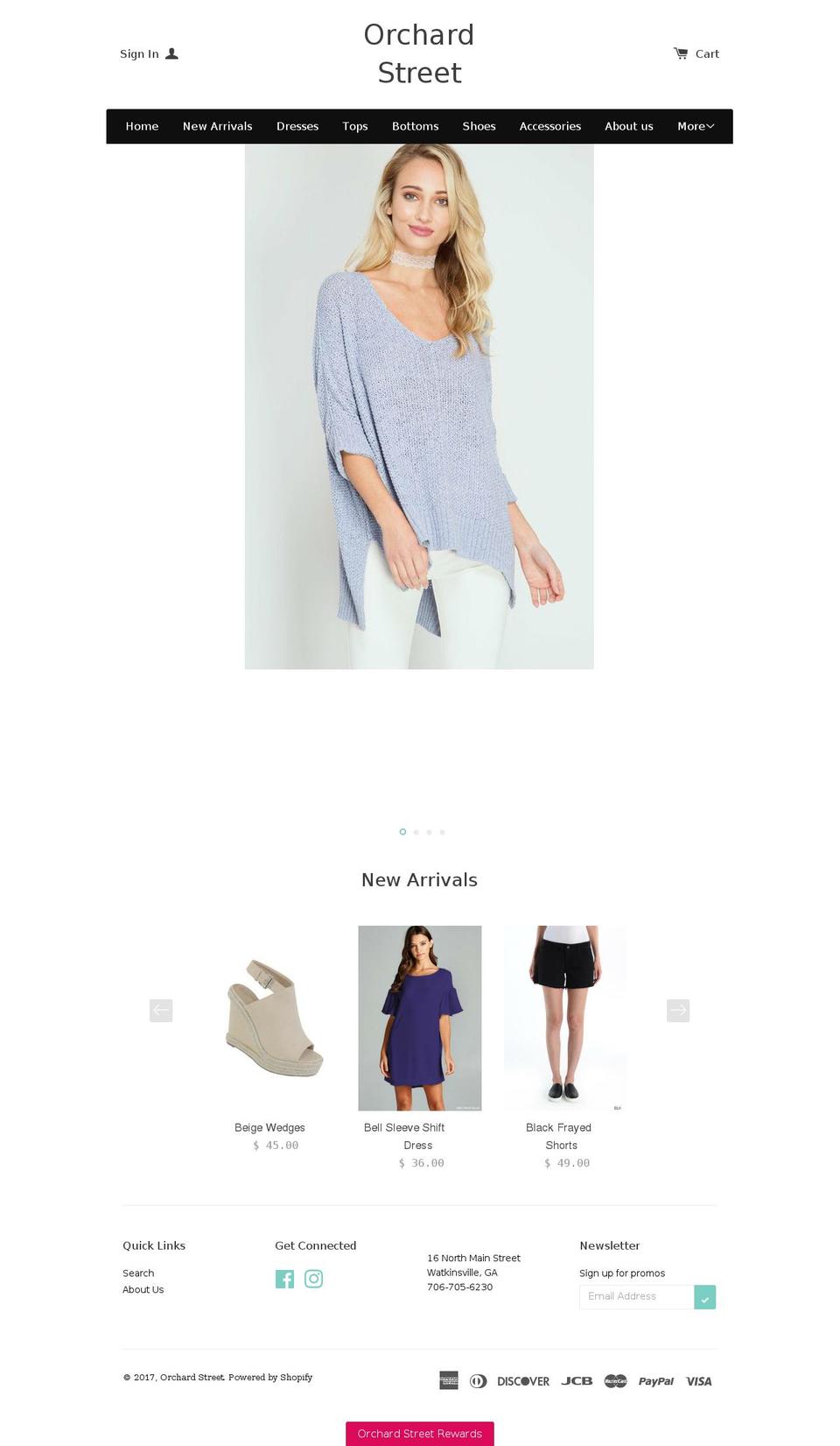 orchardstreetboutique.com shopify website screenshot