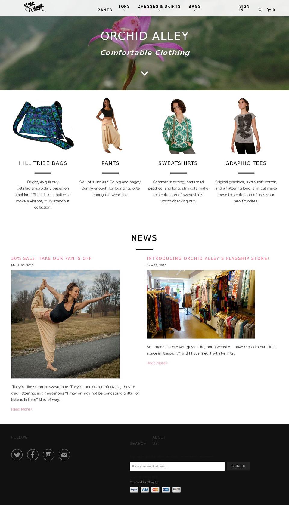 orchidalleyclothing.com — Shopify storefront screenshot