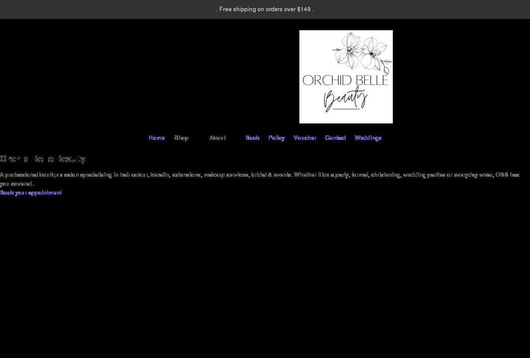orchidbellebeauty.com shopify website screenshot
