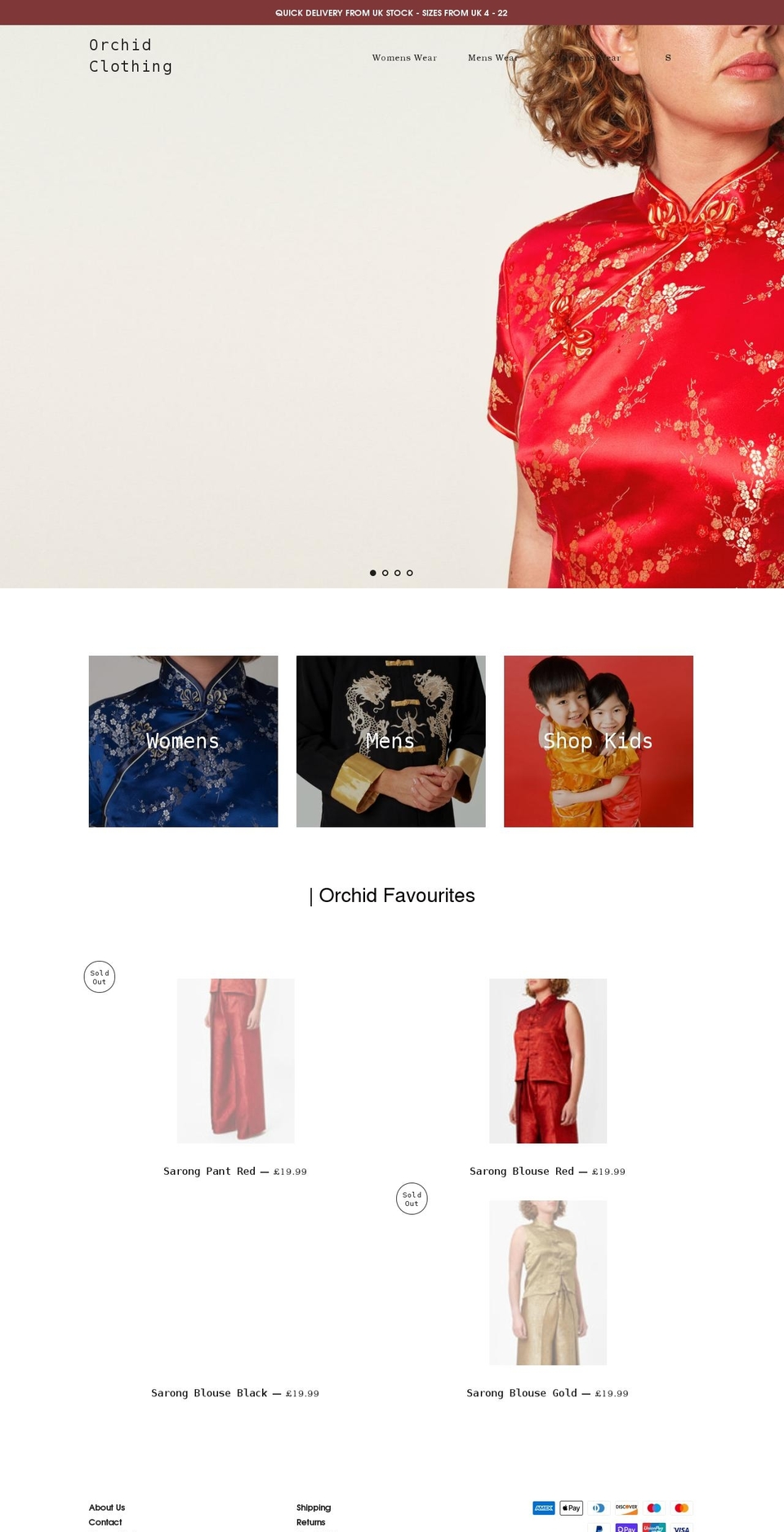 orchidclothing.co.uk shopify website screenshot