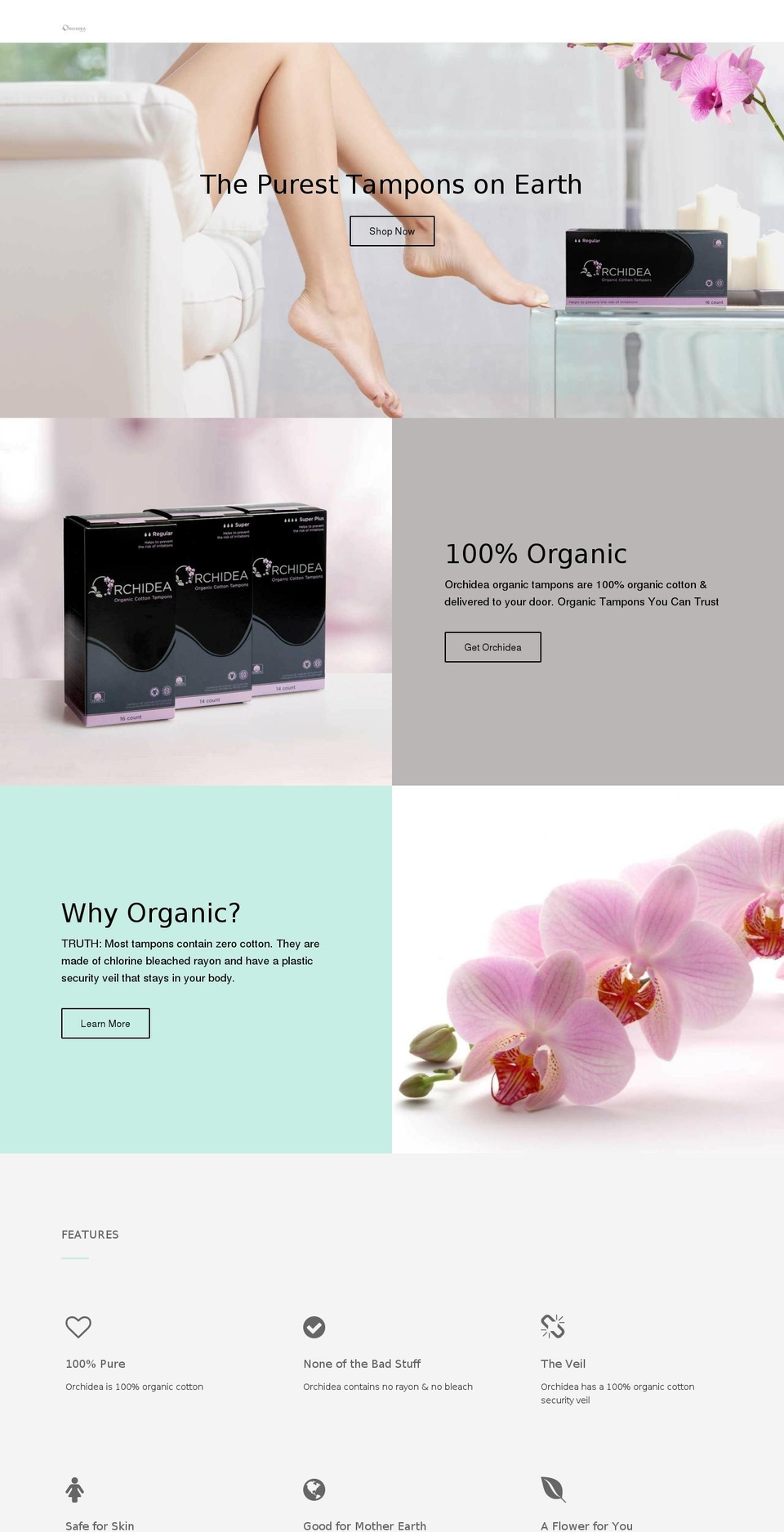 Jumpstart Shopify theme site example orchideaorganic.com