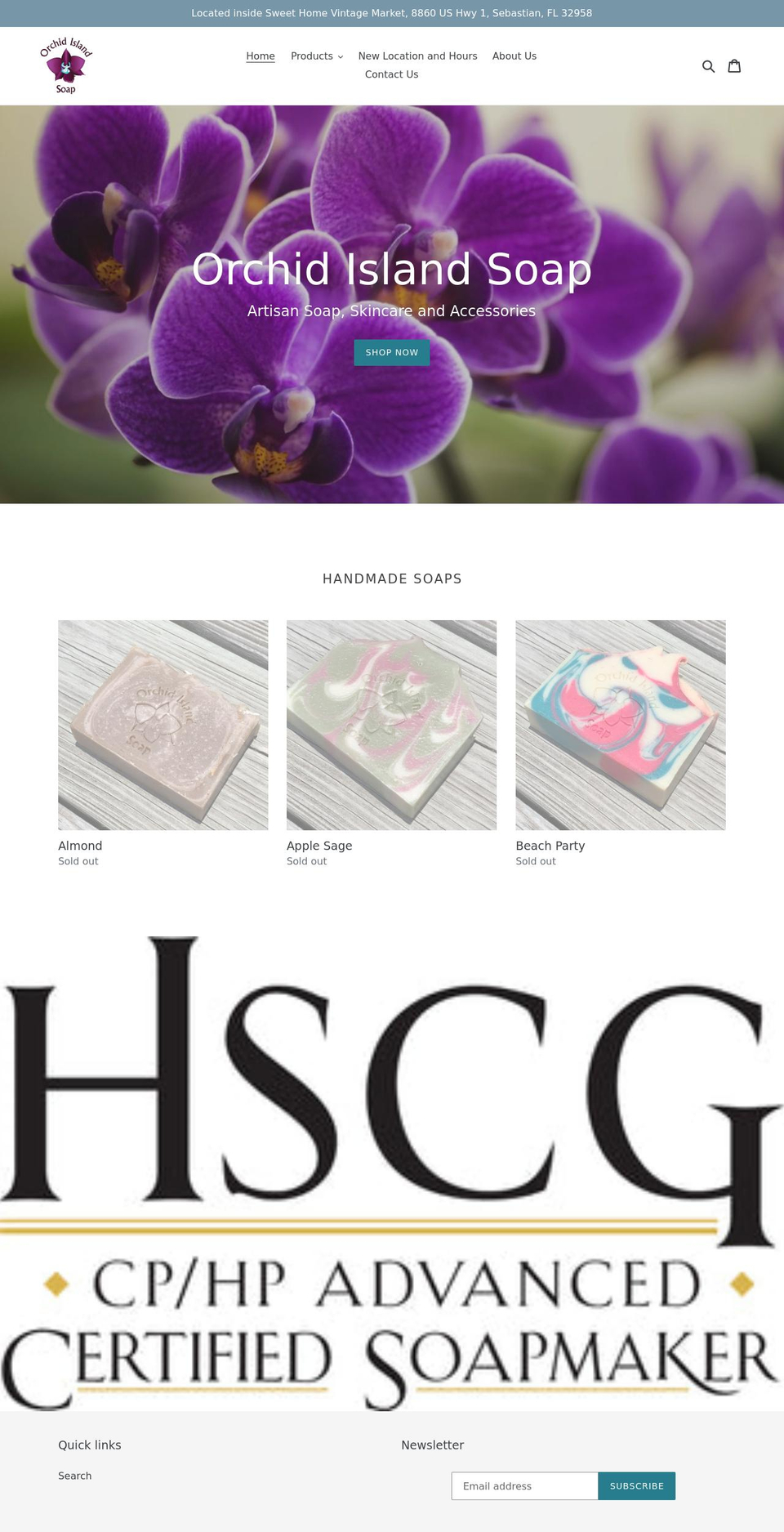 orchidislandsoap.com shopify website screenshot