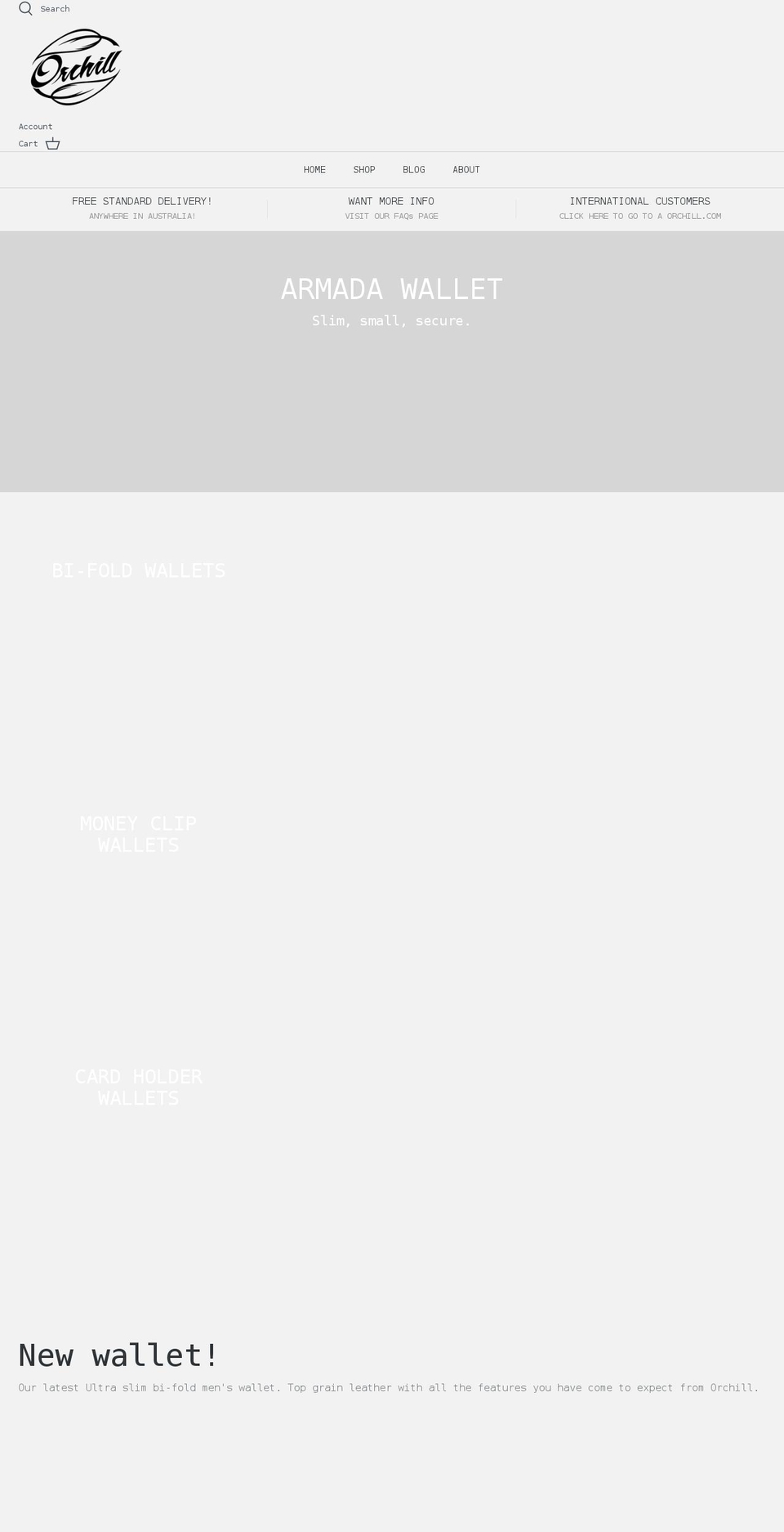 orchill.com.au shopify website screenshot