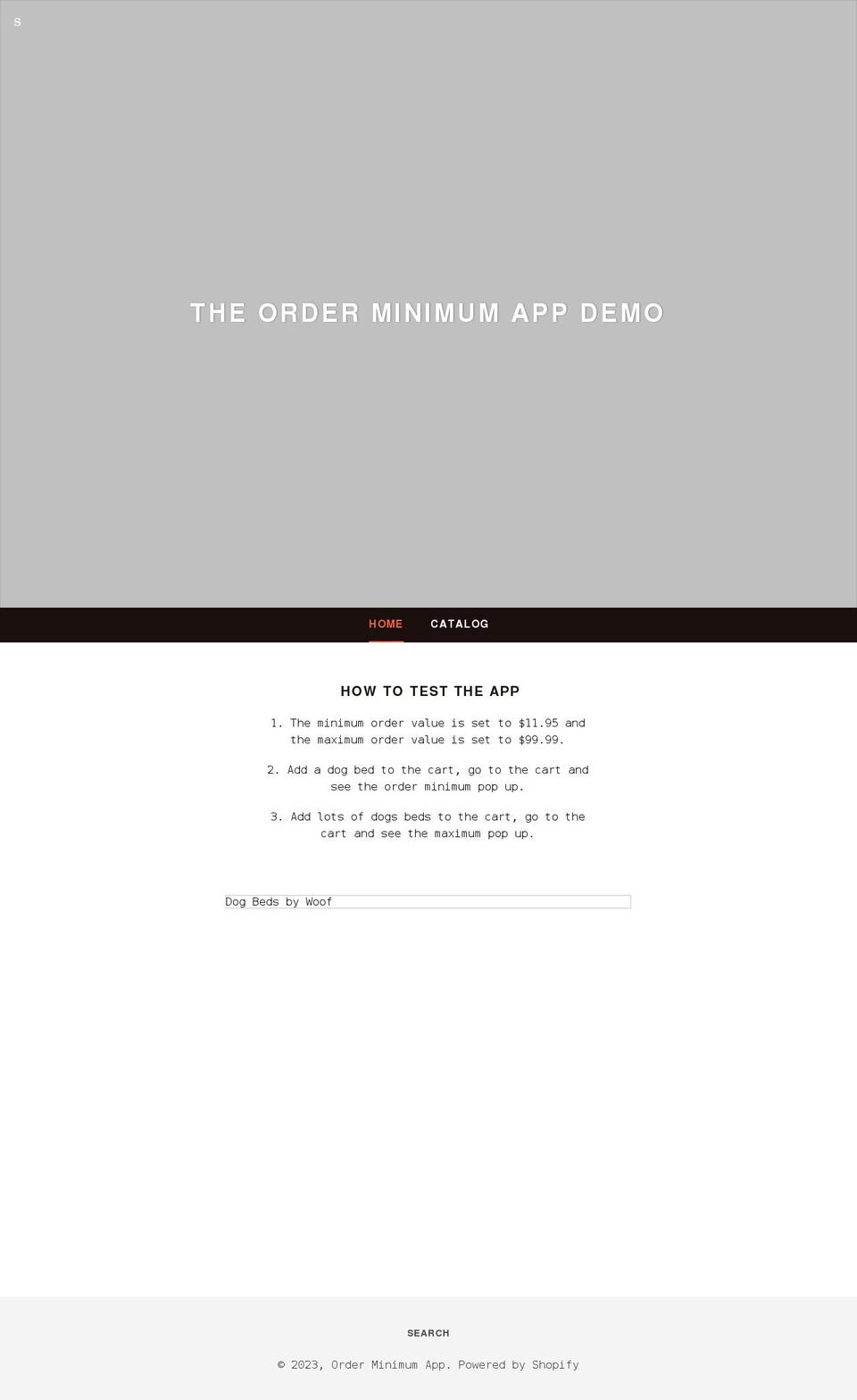 order-minimum-app.myshopify.com shopify website screenshot