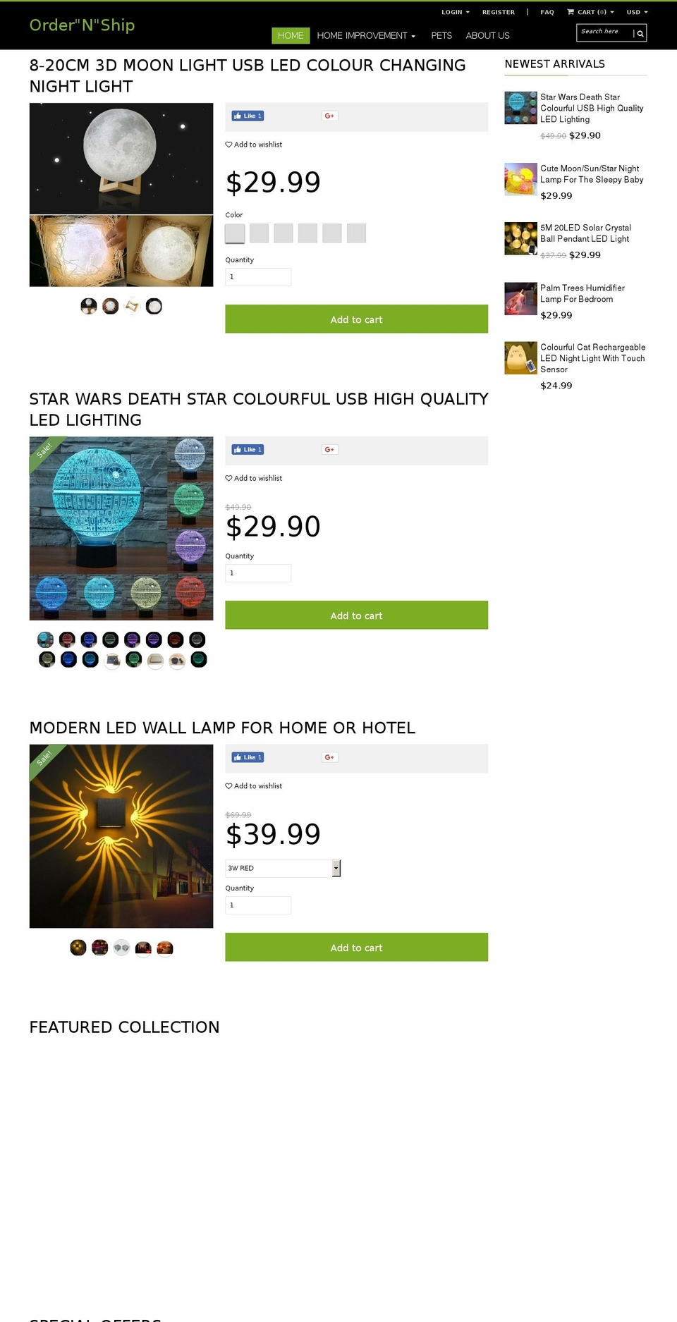 orderandship.com — Shopify storefront screenshot